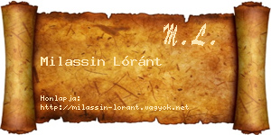 Milassin Lóránt névjegykártya