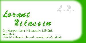 lorant milassin business card