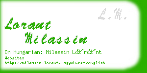 lorant milassin business card